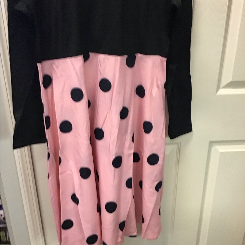 Ladies size XXL Pink and Black Polka dot retro dress - Picture 12 of 16